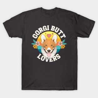 Corgi butt lovers pet dog logo typography | Morcaworks T-Shirt